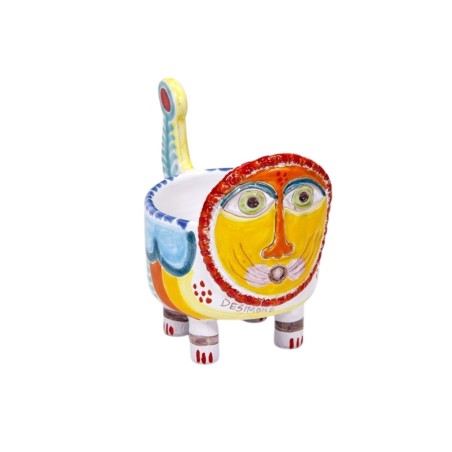 Leone Vaso Portapianta Folk Ceramiche De Simone LE204 Leone Vaso Portapianta Folk Ceramiche De Simone LE204